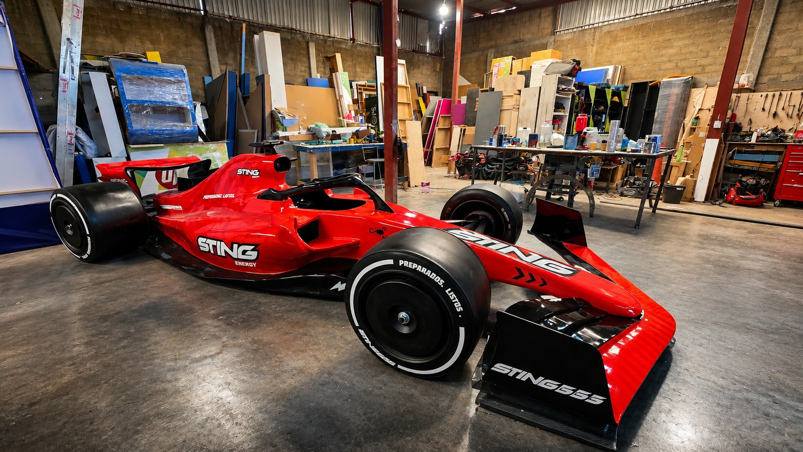 Dummy F1 Sting — Fórmula 1 escala 1:1 fabricado en fibra de vidrio